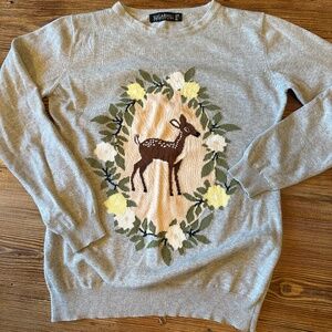 Gray Sugarhill boutique Deer sweater-US4 Small